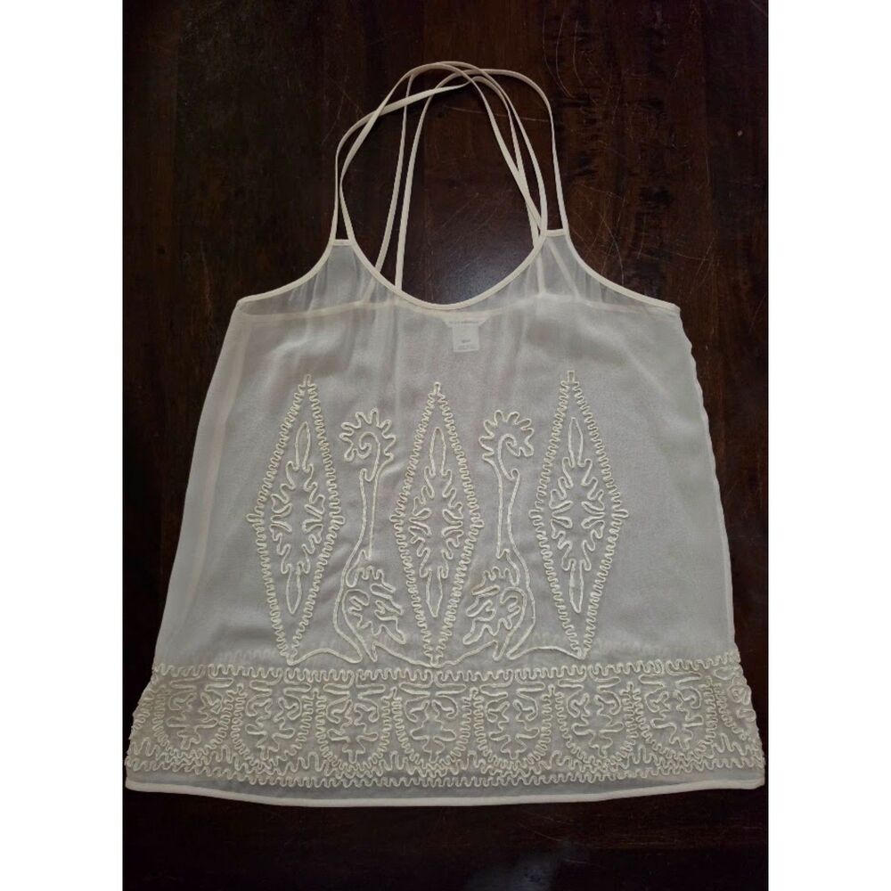 Club Monaco embroidered silk camisole tank top M